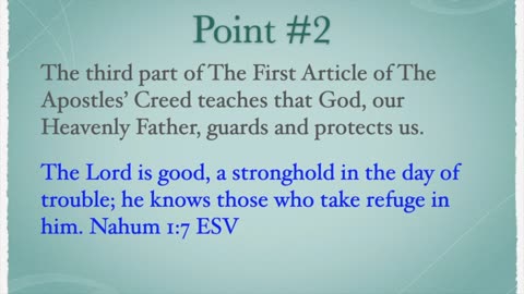 Apostles' Creed: First Article (Third Part)