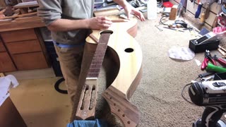 Melanie's harp guitar build