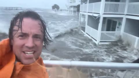 Major storm surge in Cedar Key, FL from Hurricane Idalia