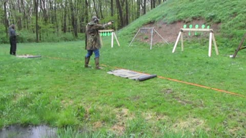 Ambidextrous shooting in the rain