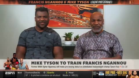 Francis Ngannou training with Mike Tyson