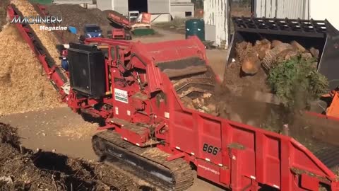 Extreme Fast Wood Chipper Machine Modern Technology - Amazing Wood Processor Big Tree Shredder Easy