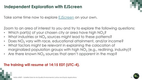 NASA ARSET: Interactive Exercises for using Satellite and Demographic Data, Part 3/3