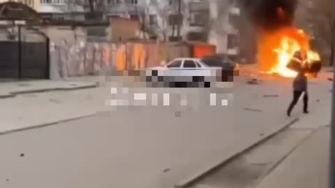 A powerful explosion in Melitopol blew up a car