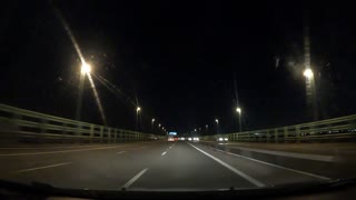 Night driving on Severn bridge. Speedlapse Wales. 28th Oct 2022