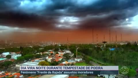 Forte tempestade de areia assusta moradores de Maringá (PR) | Primeiro Impacto (01/11/22)