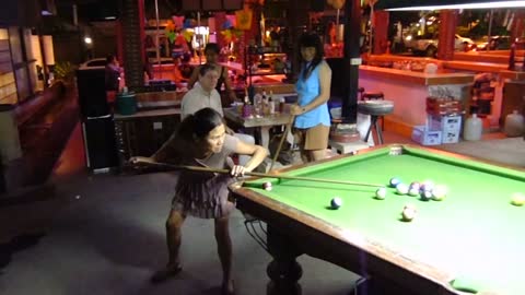 Drunken Thaigirl plays Pool 2