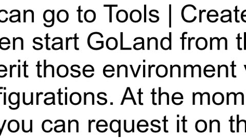 GOLAND Environment Vars in env file