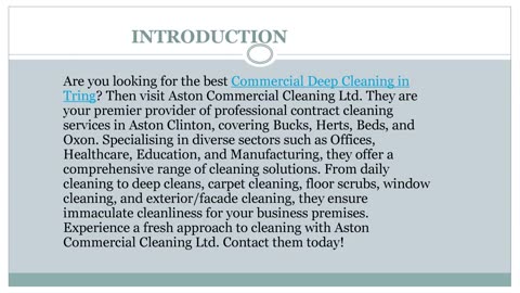 Best Commercial Deep Cleaning in Tring