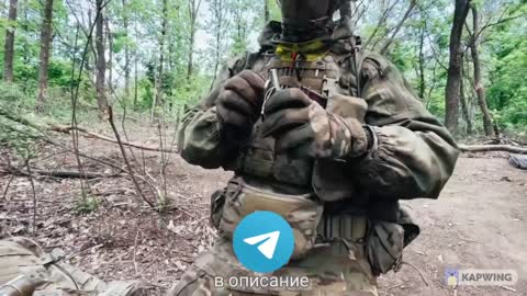 Near Avdiivka, Russian forces attach a hand grenade on a drone and head for the enemy
