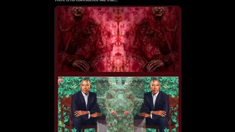 King Charles and Obama's mirrored portraits