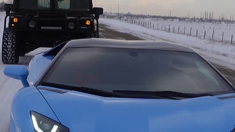 Lamborghini Aventador Winter Edition with Hummer H1