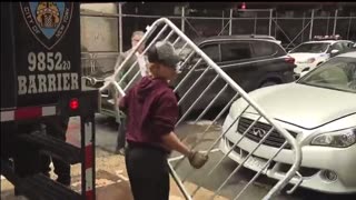 Setting up barriers in nyc