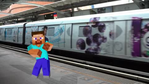 Minecraft Funny Dancing in the Metro by Train