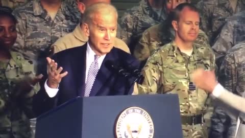 Biden to Military Troops: Clap you stupid bastards.