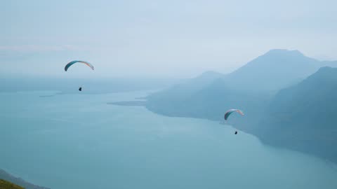 Beautiful view of paraglidar