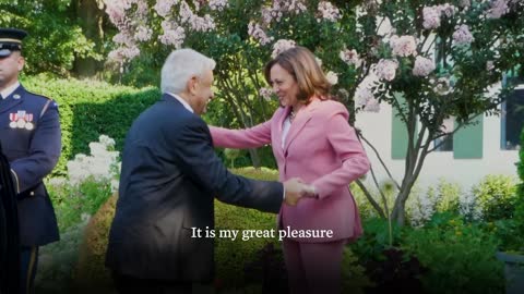 0214. Vice President Harris and President Lopez Obrador of Mexico before a breakfast meeting.