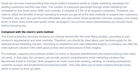 Things You Should Look For In Your Email Production Services Company