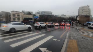 rainy Seoul South korea Video