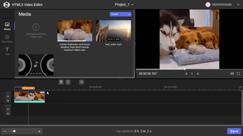 How to cut a video online with HTML5 Editor