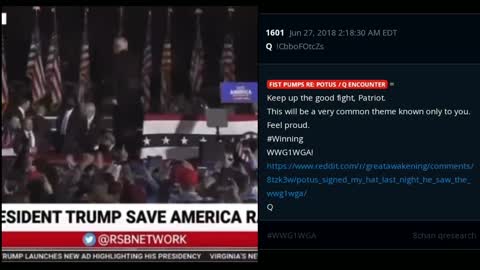 President Trump gives a subtle sign of encouragement to Patriots at the 01/29/22 Conroe, TX Rally