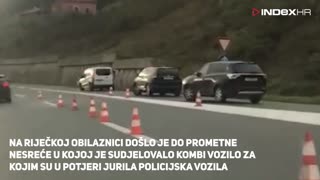 Policijska potjera u Rijeci, prevrnuo se auto pun migranata