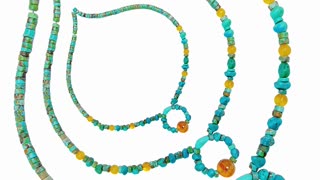 Natural turquoise and amber with Citrine pendant necklace Healing Gemstone Necklace 05