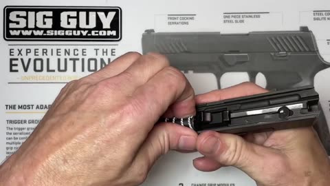 How to properly remove the firing pin and extractor in SIG Sauer E2 slide.
