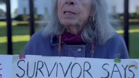 87 year old Holocaust survivor at the White House protesting for peace in Gaza
