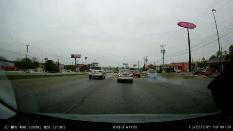 He locked up all 4 tires, then this happened