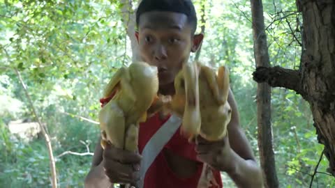 Chicken cooking, recipes at forest - Eating delicious | Primitive technology-15