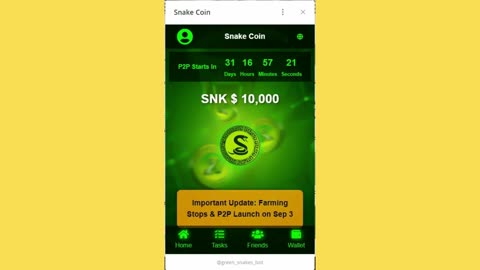 new mining mini app bot telegram snake coin