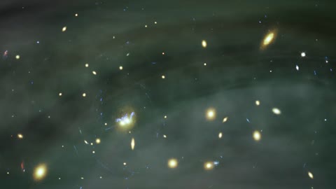 Abstract video of stars and galaxies scattered in space