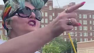 Unhinged Woman at "Drag the Kids to Pride" Event Triggered by Protestors