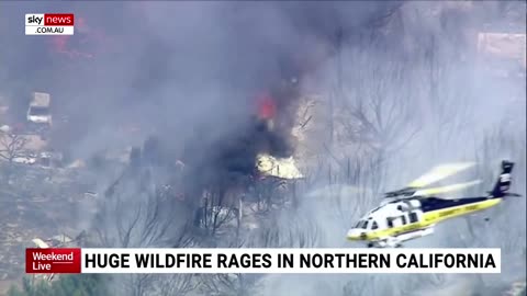 Huge wildfire rages across northern California