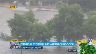 KABC was reporting live on Tropical Storm Hilary when an earthquake struck
