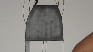 Wednesday Inspired Fashion Illustration Speed Colouring