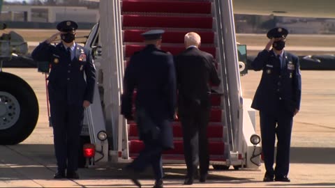 Joe Biden trips three times while boarding Air Force One