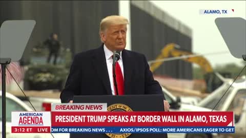 Trump autographs the border wall, talks 25th Amendment, and more at speech in Alamo, Texas