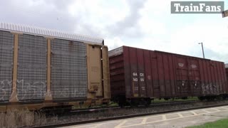 CN 2943 With DPU CN 2827 Engine Manifest Train Eastbound In Ontario