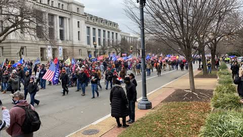 Peaceful Protestors Who Love the USA March Outside the RFK DOJ Building on 1.6.2021