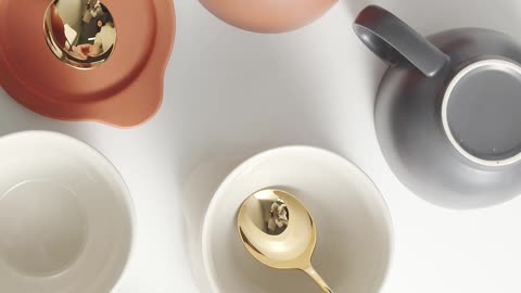Flatlay Video of Ceramic Cups
