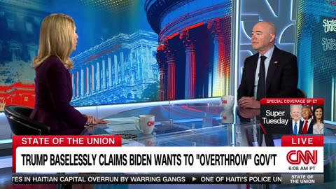 Alejandro Mayorkas and Dana Bash March 3, 2024 Interview on CNN