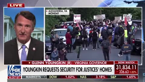 Virginia Gov. Glenn Youngkin: "This is just fundamentally wrong to have people showing up at the justices' homes..."