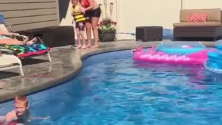 Collab copyright protection - mom throws kid yellow into pool