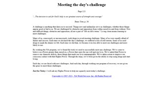 Just for Today - Meeting the day's challenges.