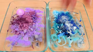 Lavender vs Blue - Mixing Makeup Eyeshadow Into Slime Special Series 197 Satisfy