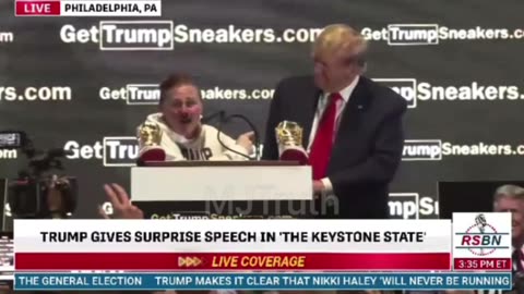 Trump brings Lady on Stage at the Sneaker Con - Very Emotional Moment