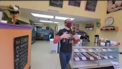 MASKTARD TRIES TO ASSAULT CUSTOMER WITH A BAT AND GETS WRECKED