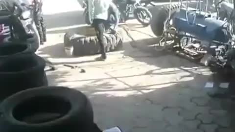 Viral funny video tyre blast